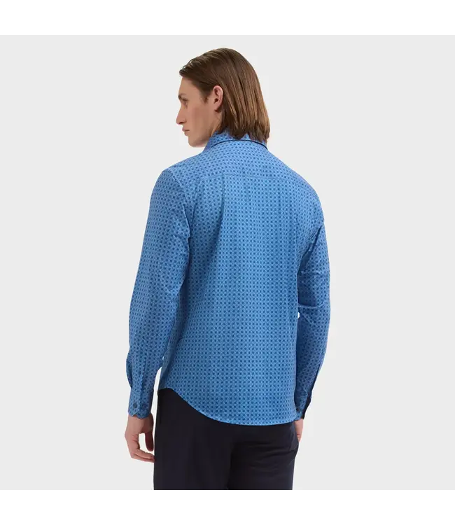 Modern Fit Marine Blue Check Shirt