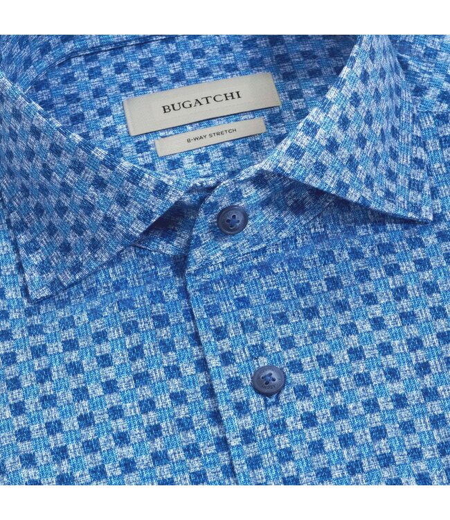 Modern Fit Marine Blue Check Shirt