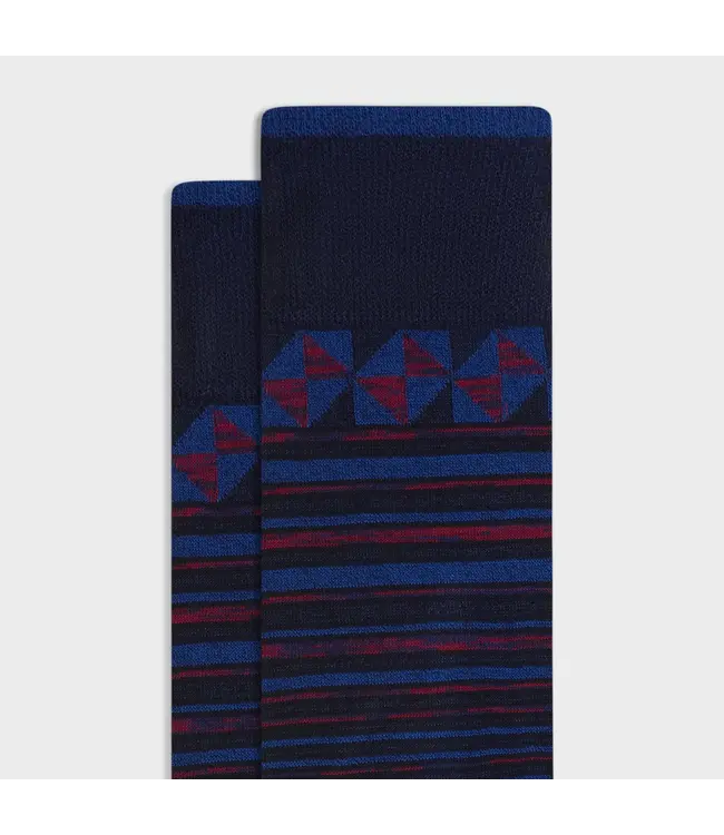 Navy Red Striped Socks