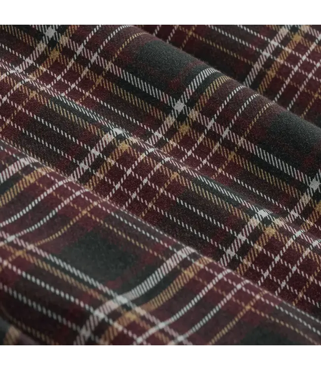 Modern Fit Burgundy Charcoal Plaid Shirt