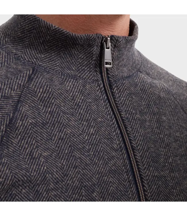 Navy Herringbone 1/4 Zip