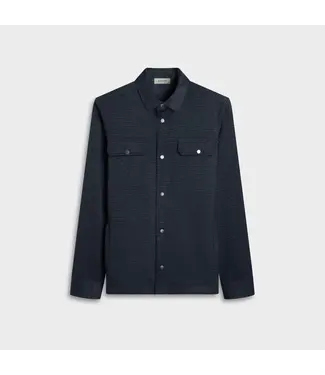 BUGATCHI Navy Snap Button Block Overshirt