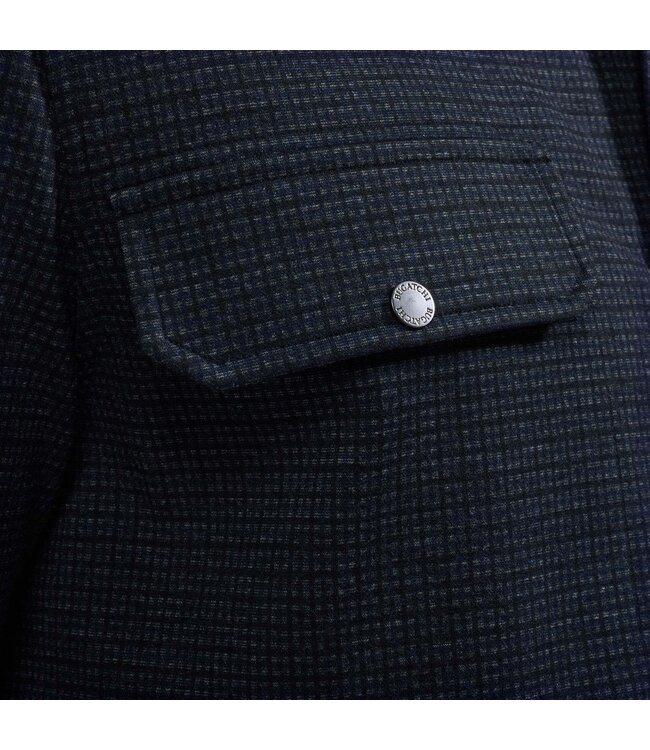 Navy Snap Button Block Overshirt