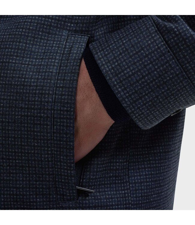 Navy Snap Button Block Overshirt