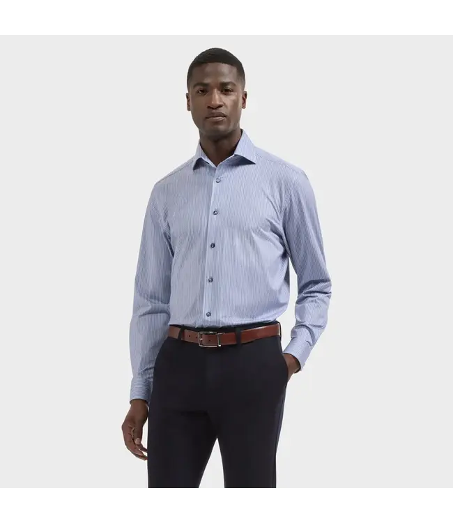 Modern Fit Air Blue Herringbone Shirt