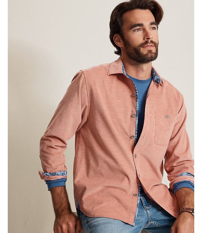 Classic Fit Faded Rose Coastline Cord Shirt