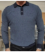 FELLOWS UNITED Navy Textured Polo Sweater