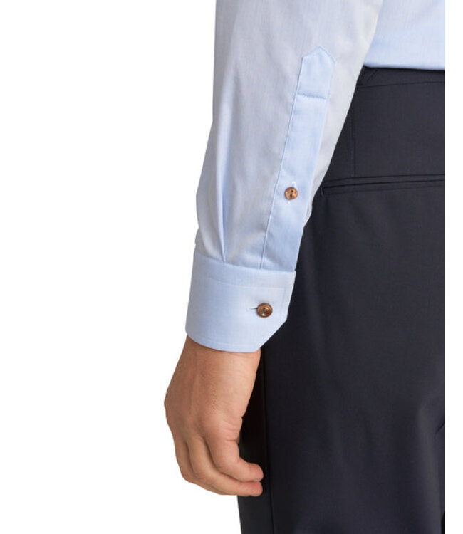 Slim Fit Blue Paisley Effect Twill Shirt