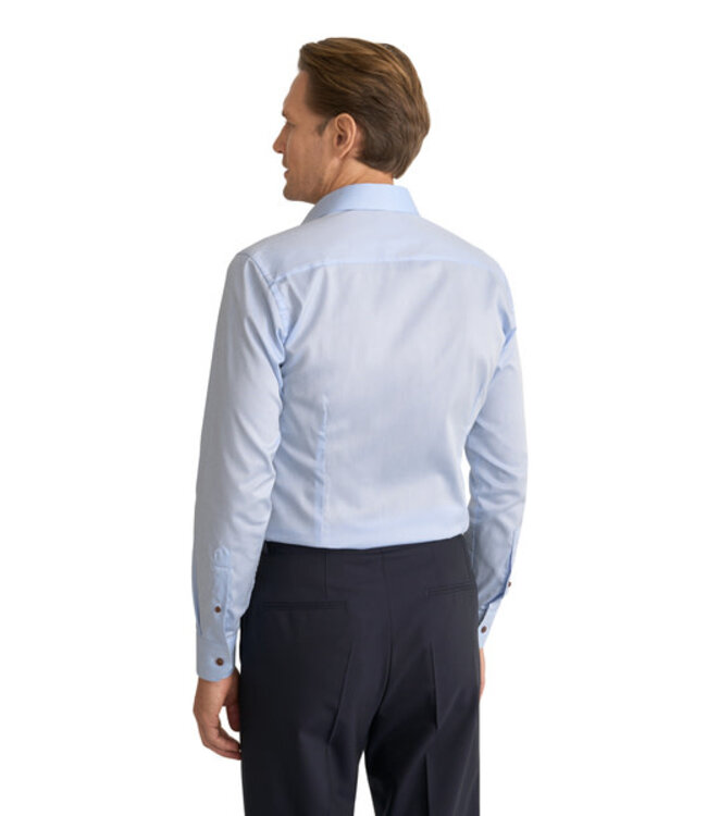 Slim Fit Blue Paisley Effect Twill Shirt