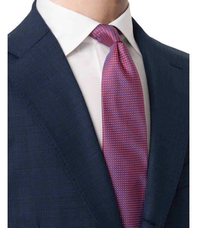 Red Blue Diamond Print Tie