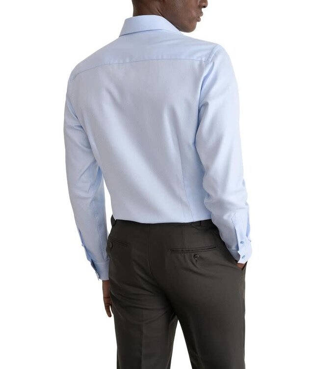 Modern Fit Blue Textured Twill Shirt