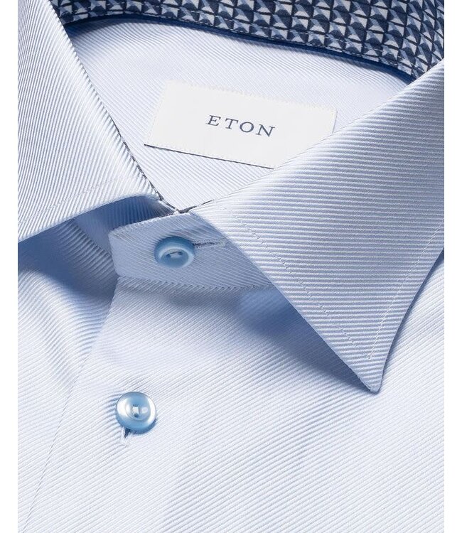 Modern Fit Blue Textured Twill Shirt