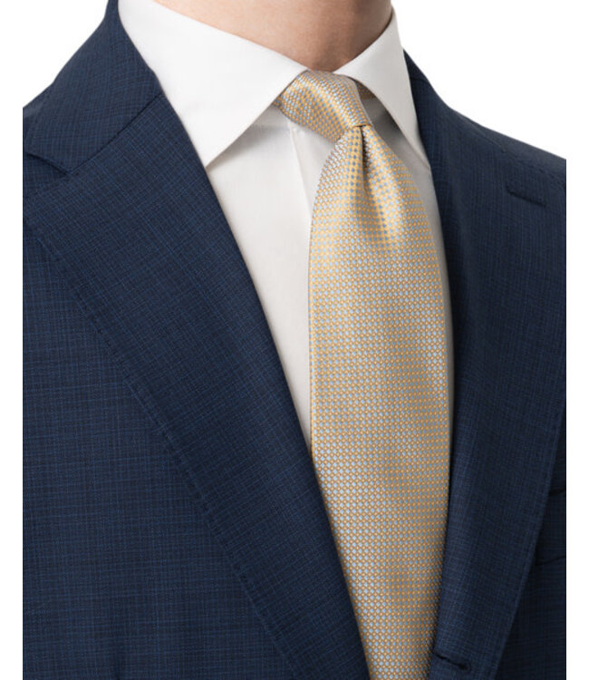 Gold Blue Diamond Print Tie