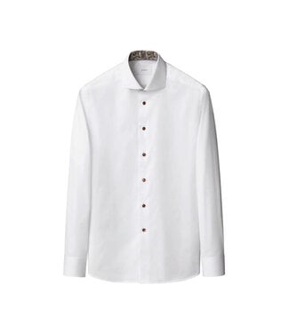 ETON Slim Fit White Paisley Effect Twill Shirt