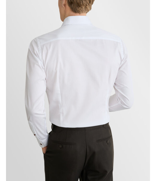 Slim Fit White Paisley Effect Twill Shirt