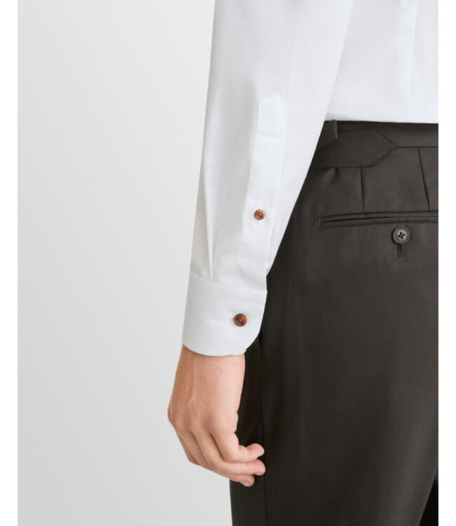 Slim Fit White Paisley Effect Twill Shirt