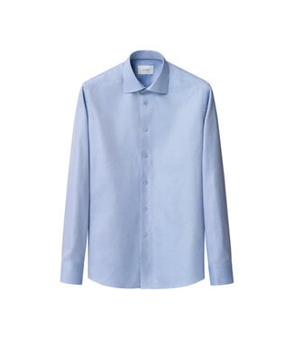 ETON Slim Fit Blue Semi Solid Twill Shirt