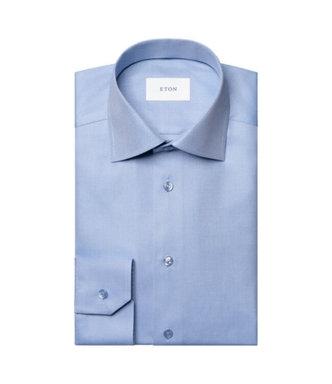 Slim Fit Blue Semi Solid Twill Shirt