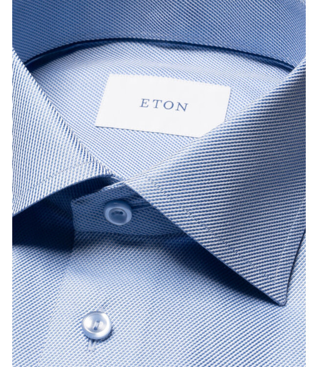 Slim Fit Blue Semi Solid Twill Shirt
