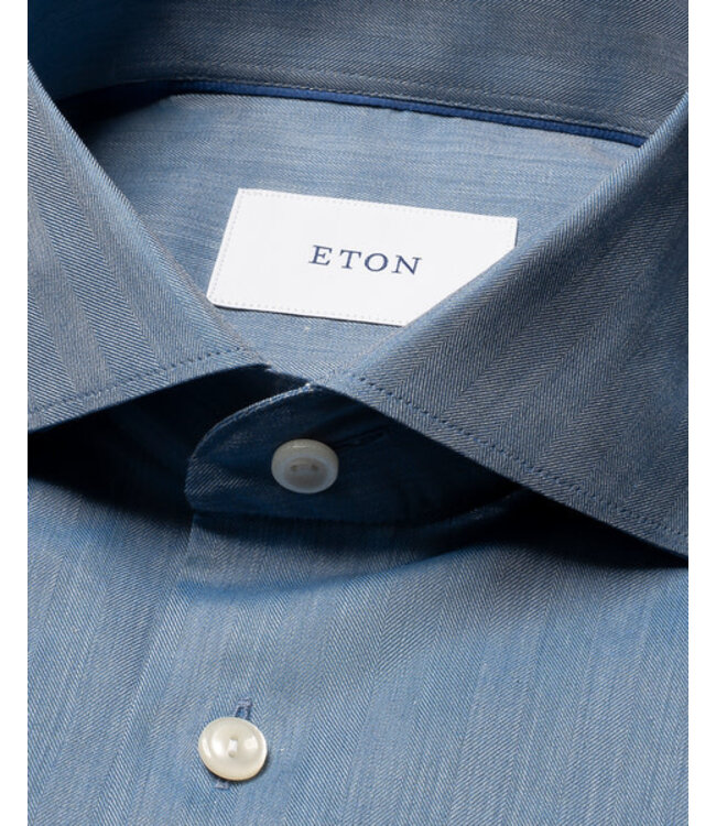 Modern Fit Mid Blue Solid Flannel Shirt