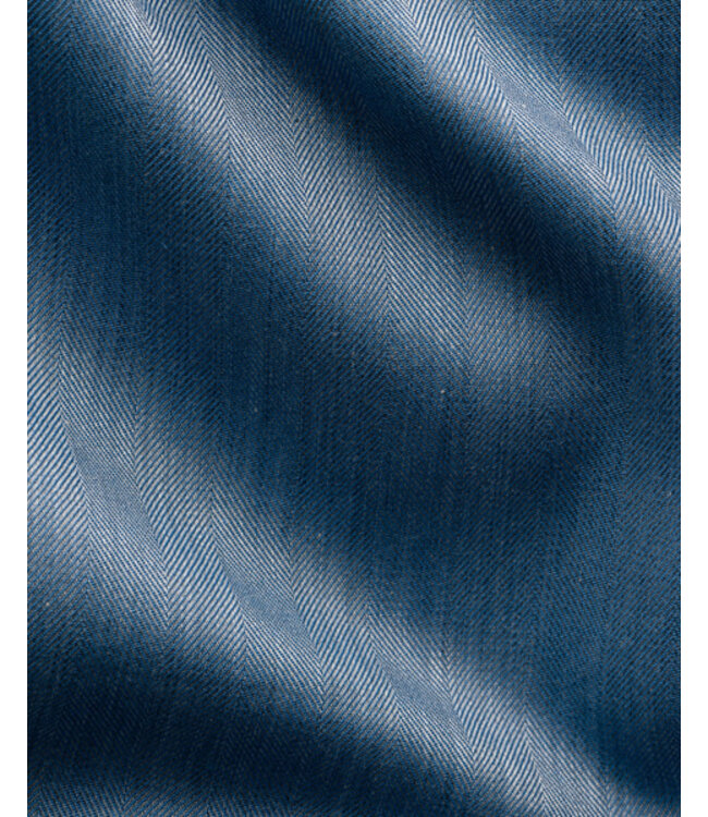 Modern Fit Mid Blue Solid Flannel Shirt