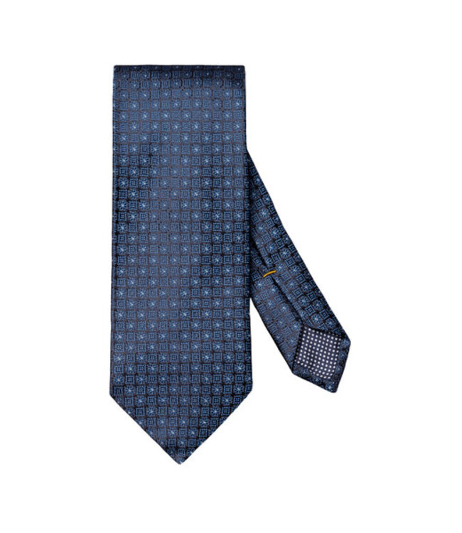 Navy Black Print Tie