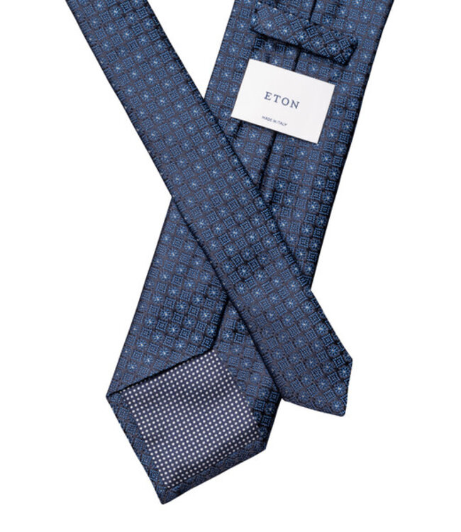 Navy Black Print Tie
