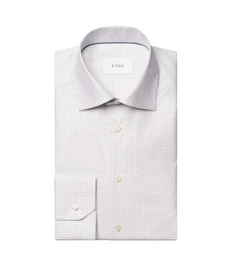 ETON Slim Fit Grey Check Twill Shirt