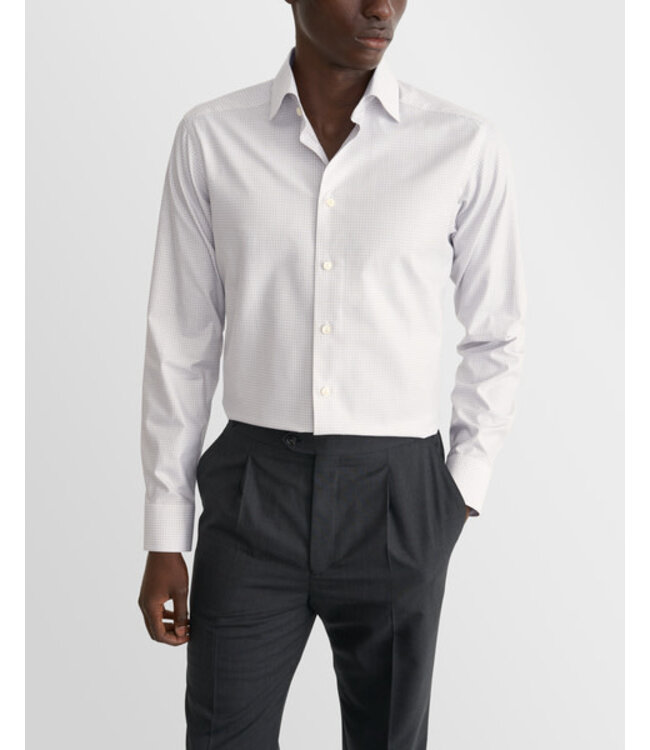 Slim Fit Grey Check Twill Shirt