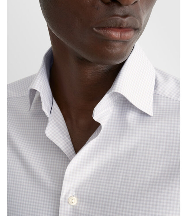Slim Fit Grey Check Twill Shirt