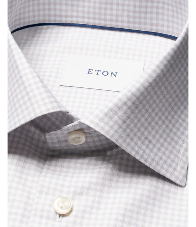 Slim Fit Grey Check Twill Shirt