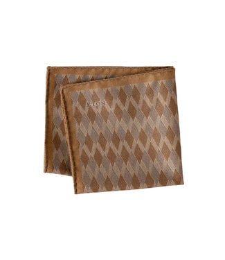 ETON Tan Grey Plaid Pocket Square