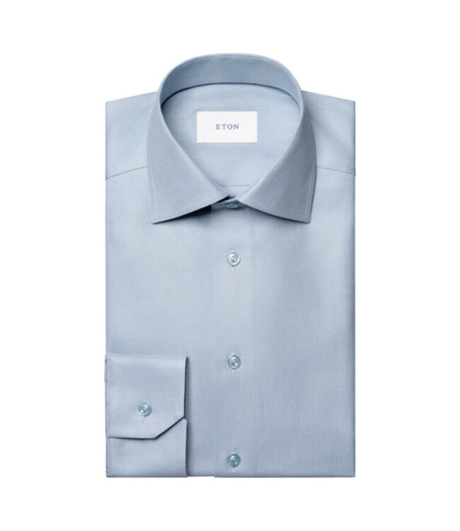Slim Fit Teal Semi Solid Twill Shirt