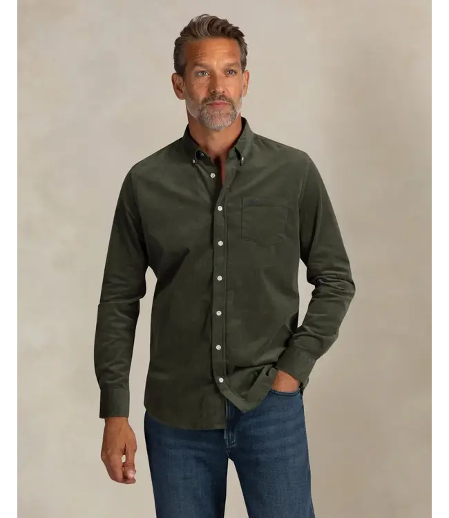 Modern Fit Ranger Green Corduroy Shirt