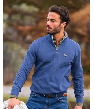 NEW ZEALAND Ink Blue Melange 1/4 Zip