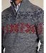 Blue Grey Red Printed 1/4 Zip Sweater