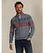 Blue Grey Red Printed 1/4 Zip Sweater