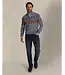 Blue Grey Red Printed 1/4 Zip Sweater