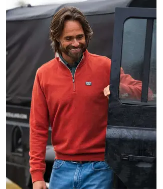 NEW ZEALAND Rusty Orange Melange 1/4 Zip