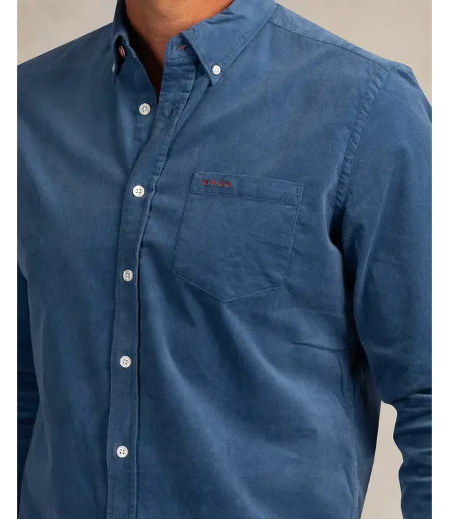 Modern Fit Capri Blue Corduroy Shirt