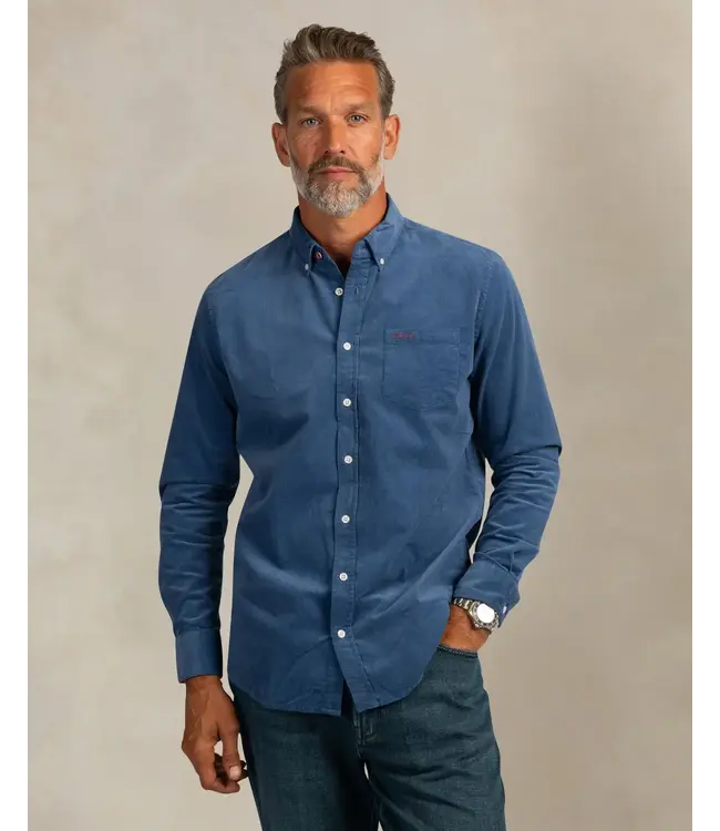 Modern Fit Capri Blue Corduroy Shirt