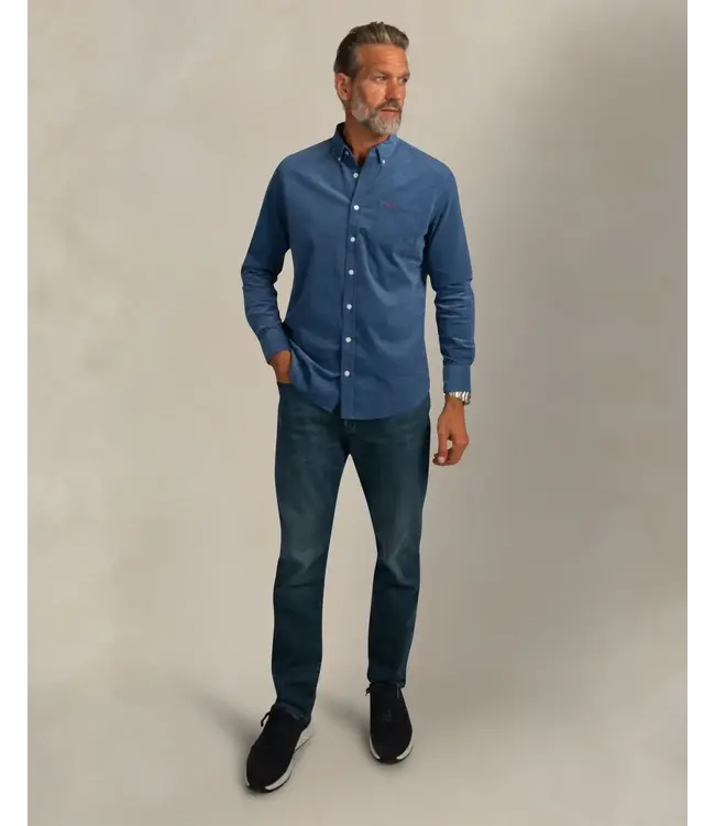 Modern Fit Capri Blue Corduroy Shirt