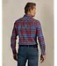 Modern Fit Blue Red Plaid Shirt