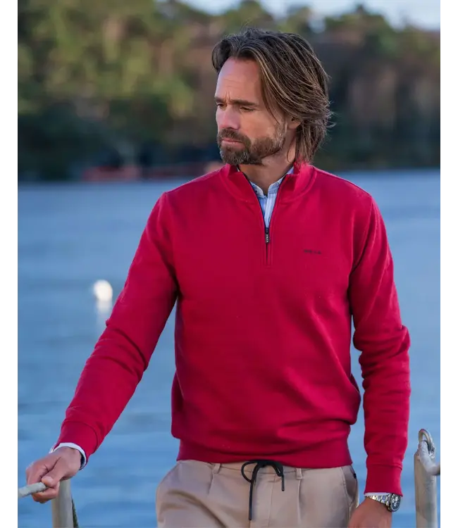 Deep Red Melange 1/4 Zip