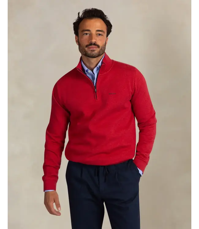 Deep Red Melange 1/4 Zip