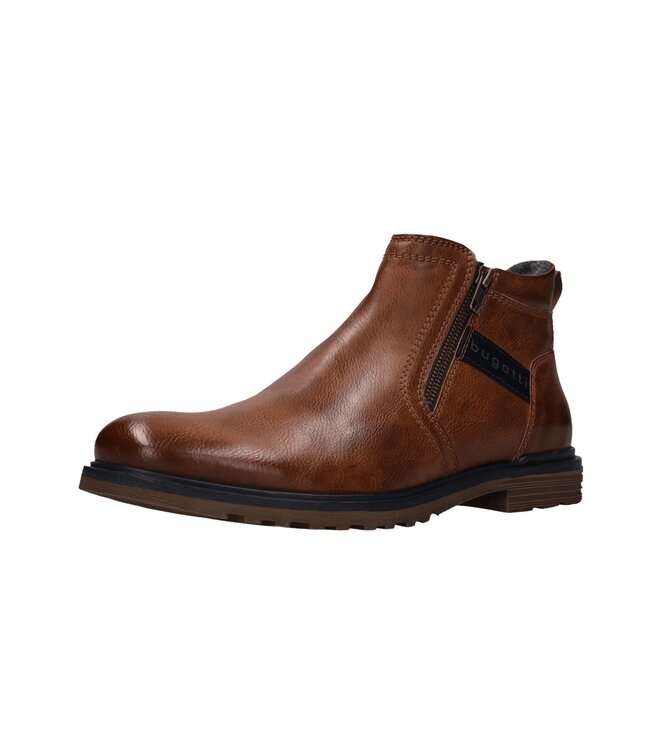 Cognac Side Zip Low Boots