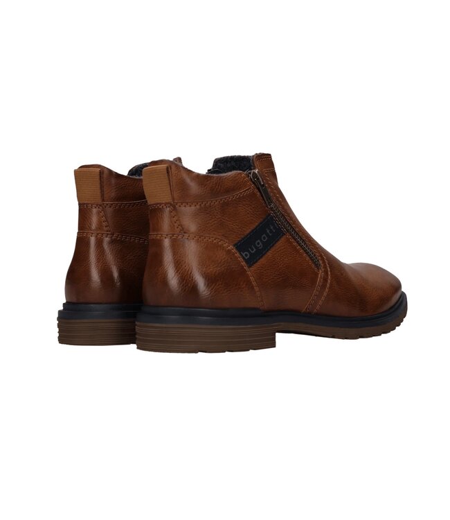 Cognac Side Zip Low Boots