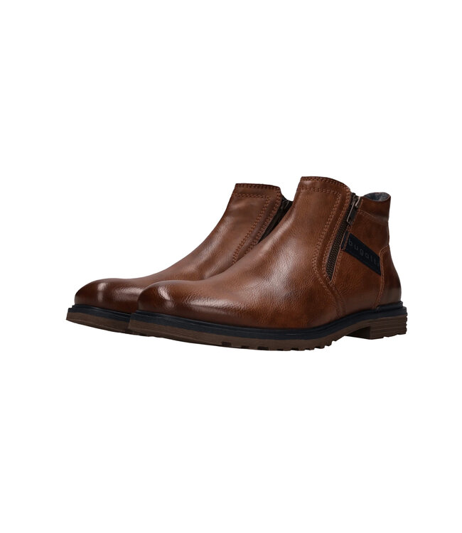 Cognac Side Zip Low Boots