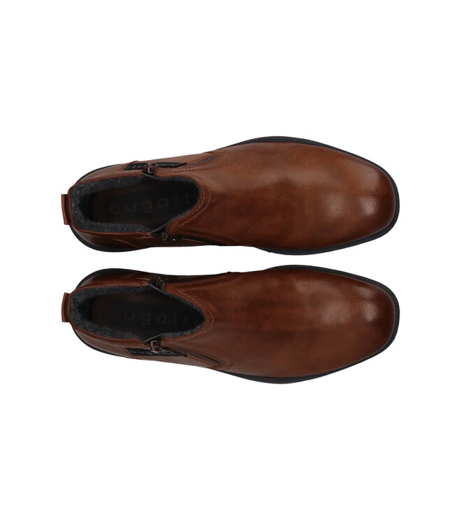 Cognac Side Zip Low Boots