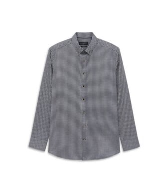 BUGATTI Modern Fit Navy Tan Shirt